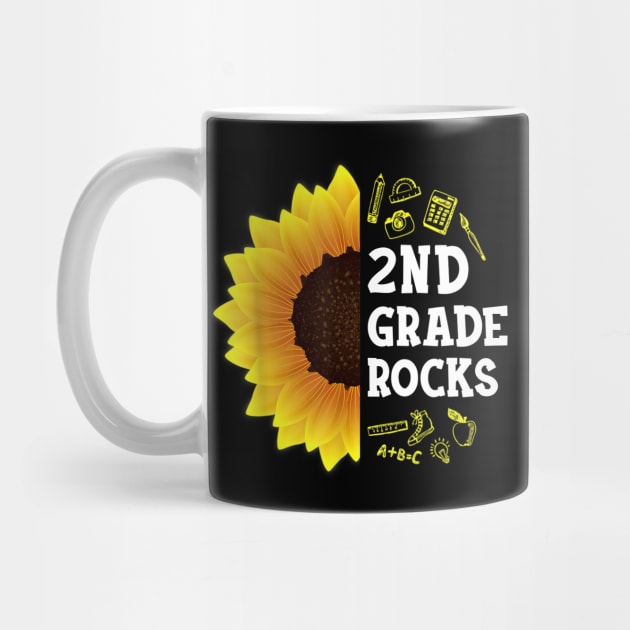 2nd Grade Rocks Sunflower Back To School Boys Girls Gifts by FONSbually